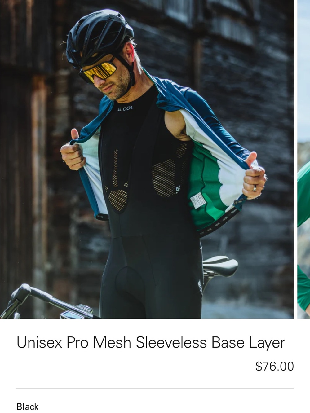 Le Col Pro Mesh Cycling Base Layer Vest - Black Size S/M